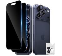 TUTUO Privacy Screen Protector for iPhone 17 Pro Max for Tempered Glass, [2+1 Piece] Anti Spy Tempered Glass Protection Glass + Camera Protection, 9H Hardness Anti-Scratch