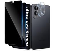 TUTUO Privacy Screen Protector for Samsung Galaxy S25 Edge 5G for Tempered Glass, 2 + 2 Pieces Tempered Glass Protection Glass Antispy + Camera Protection, 9H Hardness Anti-Scratch Privacy Film