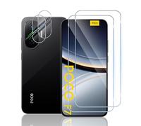 TUTUO Screen Protector Compatible with Xiaomi Poco F7 5G for Tempered Glass, Pack of 2 Protective Glass + 2 Camera Protection Film, 9H Hardness HD Clear Protective Glass, Anti-Scratch, Anti-Fall