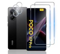 TUTUO Screen Protector Compatible with Xiaomi Poco X7 Pro 5G for Tempered Glass, Pack of 2 Tempered Glass + 2 Camera Protection Film, 9H Hardness HD Clear Protective Glass, Anti-Scratch, Anti-Fall