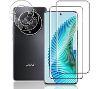 TUTUO Screen Protector for Honor Magic 6 Lite 5G for Tempered Glass, [Pack of 2 + 2] Tempered Glass + Camera Protection, 9H Hardness HD Clear Film, Anti-Scratch, Anti-Fall Screen Protector Film