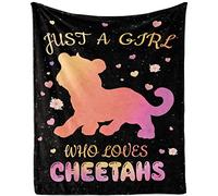 TUTUXMA Cheetah Blanket for Girls, Just A Girl Who Loves Cheetahs Blankets, Soft Warm Cozy Fleece Cheetah Blanket Throw Gifts for Teens Cheetah Lovers, Cheetah Throw Blanket for Couch Sofa, 130x150cm
