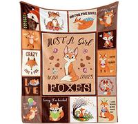 TUTUXMA Just A Girl Who Loves Foxes Blanket for Girls Kids Fox Throw Blankets Gifts Lovers Orange Soft Cozy Warm Lightweight Flannel Fleece Sofa Couch All Season, 100x130cm (TBC-0003)