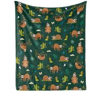 TUTUXMA Sloth Blanket Kids, Soft Cozy Flannel Fleece Plush Sloth Throw Blanket Boys Girls, Cute Sloth Blanket Gifts Sloths Lovers, Lightweight Cartoon Sloth Blanket Couch Sofa Bed, 100x130cm