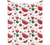 TUTUXMA Watermelon Throw Blankets, Cute Blanket for Kids, Soft Cozy Fruit Theme Flannel Fleece Blankets Lovers, Lightweight Couch Sofa Bed, 100x130cm, Watermelon-white (DTZ-09)