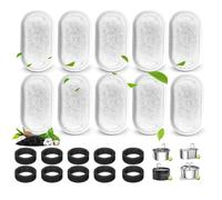 TuTuYa 20PCS Cat Water Fountain Filter, 10 Pack Cat Fountain Filter Replacement with 10 Sponges, for 108oz/3.2L & 67oz/2L Stainless Steel Pet Water Dispenser