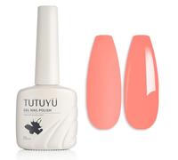 TUTUYU Light Coral Gel Nail Polish, 12ml Soak Off UV Bright Coral Orange Gel Polish for DIY Nail Art Starter or Manicure Salon,Summer Fall Colors