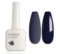 TUTUYU Midnight Dark Blue Gel Nail Polish, 12ml Soak Off Dark Indigo Blue Gel Polish for Manicure Salon or DIY Nail Art at Home