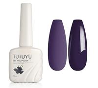 TUTUYU Midnight Dark Purple Gel Nail Polish, 12ml UV/LED Soak Off Fall Winter Dark Purple Color Gel Polish for Manicure Salon or DIY Nail Art Starter - S56
