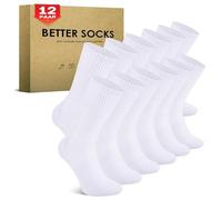 TUUHAW 12 Pairs Women's Socks - 3-5 White Running Trainer Socks with Cushioned Cushioning, Cotton Wicking for Tennis, Sports, Hiking, Work, Walking, Cycling, Trekking, Outdoor