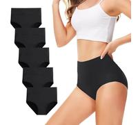 TUUHAW High Waisted Knickers for Women Womens Black Knickers Plus Size Underwear for Women 24-26 Ladies Knickers Size 26/28 Full Briefs Women Multipack of 5 Pack Cotton Panties C Section Knickers