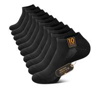 TUUHAW Mens Trainer Socks Size 12-14 UK Black Ankle Socks Mens Short Length for Running Walking Sports Athetic Cycling Anti Blister Anti Sweat Breathable Cotton 10 Pairs