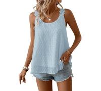 TUUHAW Plus Size Blouses for Women UK Going Out Tank Top Summer Tops Boho Sleeveless Tunic Tops Holiday Crew Neck Flowy Blue Shirts Peplum Babydoll Basic Blouses Spring Fashion Oversized Maternity 3Xl