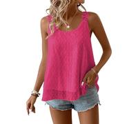 TUUHAW Tank Top for Women UK Swiss Dots Cute Plus Size Hot Pink 3XL
