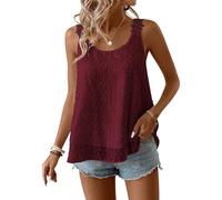 TUUHAW Womens Sleeveless Tops Summer Crew Neck Maternity Tee Burgundy 3XL