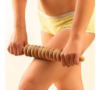 Tuuli Accessories Anti Cellulite Massage Disc Massager Roller with Handle Maderotherapy Wooden