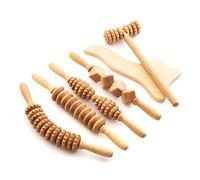 Tuuli Accessories Maderotherapy Anti Cellulite Massage Set Wooden Roller Lymphatic Drainage Tool