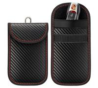 Tuulin 2 Pack Faraday Key Fob Protector, RFID Key Fob Protector Pouch, Faraday Bag Anti-Theft RFID Blocking EMF Cage for Keyless Car Key Black