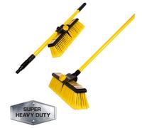 TUULKIT Heavy Duty Garden Brush | Industrial Broom | Yard Brush | Telescopic Handle, Stiff Garden Broom, Outdoor Bursh | Hard Bristle Broom | Adjustable Handle