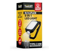 TUULKIT MagFlex 8-in-1 Rechargeable LED Work Light, Ultra Bright Inspection Torch with Magnetic Base, Hook & Stand, USB-C Rechargeable, 3 Light Modes for Garage, Workshop & Camping