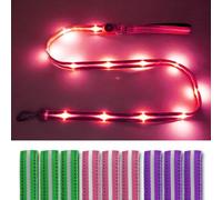 TuuToo LED Light Up Dog Leash, Rechargeable Light Up Dog Leash Waterproof, 3 Lighting Modes, Night Walking Safety, Nylon Reflective Leashes with Padded Handle for Small Medium Large Pets (Pink)