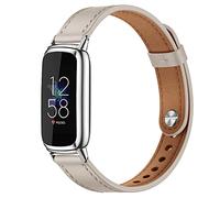 TUV PLNT Compatible for Fitbit Luxe Watch Band, Elegant Slim Leather Strap Wristband, Soft Bracelet Replacement for Fitbit Luxe Fitness and Wellness Tracker Women, 14 cm - 20,6 cm, Leather