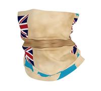 Tuvalu Flag Map With Islands Print Windproof Neck Gaiter, Warmer Scarf Breathable Half-Face Mask Ski Mask Unisex For Outdoor