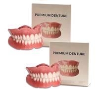 Tuvilo Dentures, Tuvilo Premium Dentures, False Teeth, Soft Denture Reline Kit, Snap On Veneers Teeth,Soft & Safe Moldable False Teeth Set,Silicone Reline Kit for Men and Women (2)