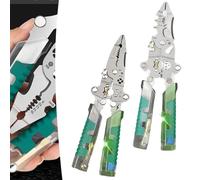 Tuvilo Electrical Pliers, 2025 New Wire Strippers with Voltage Detector, Folding Stylus Screwdriver Wire Stripper for Electricians DIY Repairs (A+B)
