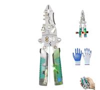 Tuvilo Electrical Pliers, Folding Stylus Screwdriver Wire Stripper, 18 in 1 Foldable ｗire Stripper, Multifunction Tester & Crimper, Professional Repair, Stylus Tool for DIY, Home Repairs(B)