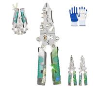 Tuvilo Electrical Pliers, Folding Stylus Screwdriver Wire Stripper, One Piece Has 14 Functions, Multifunctional Wire Stripping Pliers, Can Handle Various Repairs, Cable Cutters With Plier, Crimper (B)