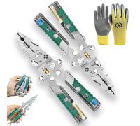 Tuvilo Electrical Pliers, Folding Stylus Screwdriver Wire Stripper, Stainless Steel Electrical Wire Stripper with Plier for Wire Strip/Cut/Crimp/Split/Wrap/Slit/Pull (1)
