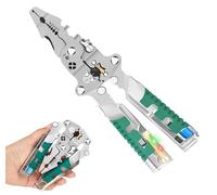 Tuvilo Electrical Pliers, Folding Stylus Screwdriver Wire Stripper, Voltage Testing Stripper Crimping Tool, Multifunction Tester & Crimper, for Home Repair & Circuit Maintenance