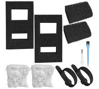 tuvisin Filter Media Replacement Compatible with Fluval SPEC, EVO, Betta and Flex Desktop Aquarium, Includes 2 Carbon Filter Refills, 2 Foam Filter A1376, 2 Ceramic Rings and 2 Filter Cord