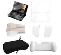 Tuvzylory Accessory Kit Compatible with AYN THOR, Complete Protection Set with Screen Protectors, Ergonomic Grip, Carrying Case and Trigger Covers (White)