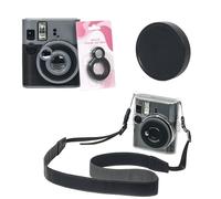Tuvzylory Camera Accessory Kit Compatible with FUJIFILM instax mini 41, Protective Case Lens Cap Selfie Mirror Set for Instant Camera (Black)