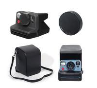 Tuvzylory Camera Accessory Kit Compatible with Polaroid Now Series, Aluminum Lens Cap PU Leather Camera Bag Set for Instant Camera (Black)