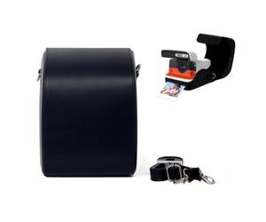 Tuvzylory Camera Bag Compatible with Polaroid Flip, PU Leather Shoulder Case, Retro Carrying Pouch for Travel Photography (Black)