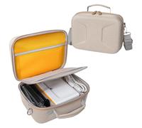 Tuvzylory Carrying Bag Compatible with KODAK Dock Plus Photo Printer, Shockproof, Large Capacity, with Shoulder Strap, Portable Storage Bag for Travel & Home Use (Khaki Yellow Mesh)