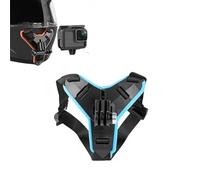Tuvzylory Helmet Chin Mount Compatible with DJI Osmo Action 6, 270° Adjustable, Anti-Shake, Secure Strap for Motorcycle Cycling & First Person View Shooting (Blue)