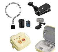Tuvzylory Storage Accessory Kit Compatible with DJI Osmo Nano, 360 Rotation Magnetic Hat Clip Neck Strap & EVA Storage Case, French Fries Burger, Simple