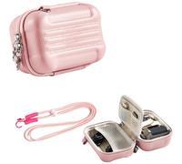 Tuvzylory Storage Case Compatible with DJI Osmo Action 5 Pro/6, Divided Interior Organizer, With Adjustable Crossbody Strap for Outdoor Vlog Content Creators (Pink)