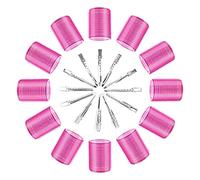 tuwiwol 24X Hair Roller Self-grip Curler Loop Self-Grip No Heating Fine Workmanship Simple for Operation Convenience, 3.6cm Rose Red