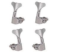 tuwiwol 4pcs/set Reliable Bass Tuners Easy Installation And Smooth Tuning Guitar Alloy String Pegs Alloy Made Universal, Silver, 2 left 2 right