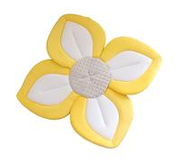 tuwiwol Comfortable Liquidity Baby Bath Cushion Pamper Little One Baby Bath Flower Cloth Baby Bath Seat Mesh Seat Mat Bathtub, Yellow side, 80cm