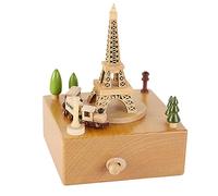 tuwiwol Delightful Music Sound Box - Crafted With Exquisite Woodwork Castle Carousel Musical Box Elegant Wooden Musical Box, Iron Towers