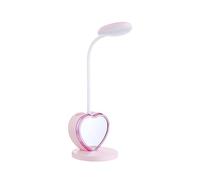 tuwiwol Dimmable LED Desk Lamp With Pen Holder Convenient And Eye-Caring For Girls Studying Plastic LED Desk Lamp For Girls, pink
