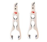 tuwiwol Dual Head Hot Plate Grippers for Bowls Texture Comfortable Handle Anti-Scald Bowl Clip 3-in-1 Tool Heat-Resistant Anti-Scald Bowl Clip Hot Plate Grippers, White