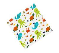 tuwiwol Highchair Splat Mat Baby Playmat Carpet Cartoon Washable Folding Soft Polyester Indoor Outdoor Household Camping, sea World, 110 * 110cm