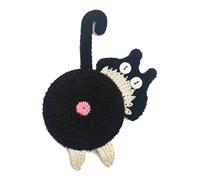 tuwiwol Knitted Cats Drink Coaster Set Lightweight Kitten Butt Placemat For Restaurant Crochet Cup Mat Easy To Clean Cat Coasters Insulated Fun Cute Cat, black
